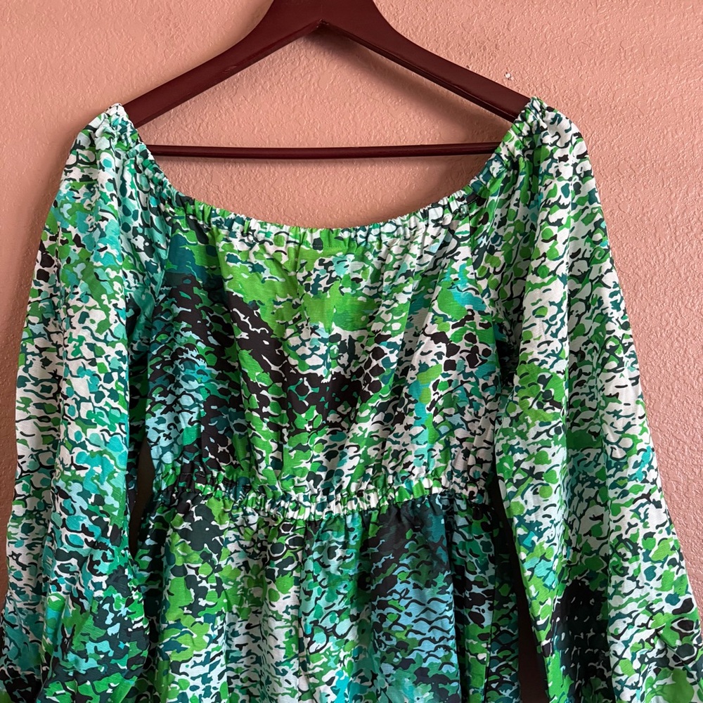Anthropologie Plenty Green Python Print Romper wi… - image 9